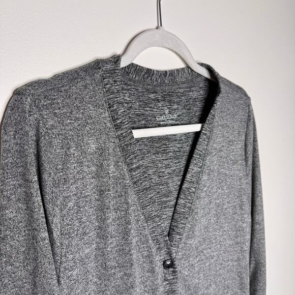 Cuddl Duds Seriously Soft Three Button Front Cardigan Size PXL Heathered Gray - Picture 3 of 10